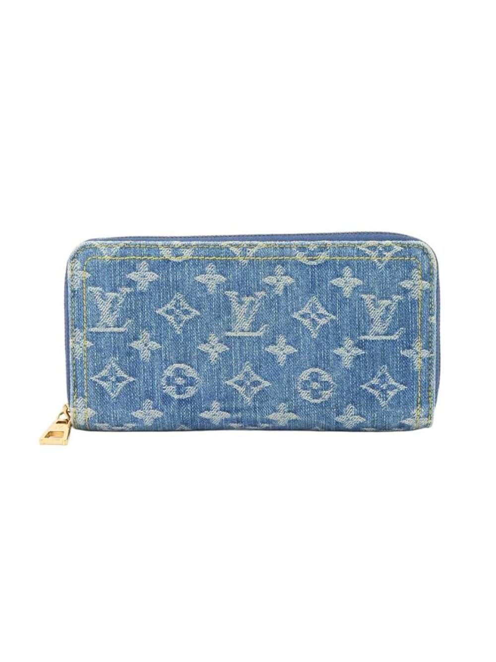 Louis Vuitton LV Remix Zippy Wallet Zip Around Monogram Denim Blue